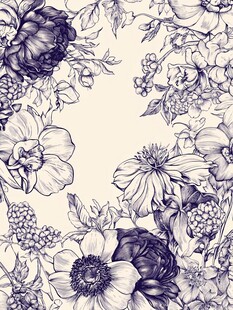 花卉手绘边框图案设计