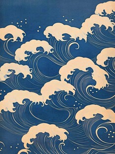 日式海浪图案背景设计