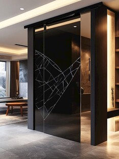 现代简约风黑玻装饰隔断