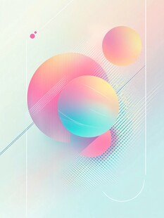 梦幻渐变几何球体背景图