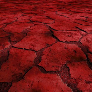 干裂的红色大地景观