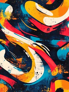 抽象涂鸦艺术动感画面