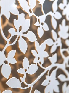 白色镂空花卉装饰图案