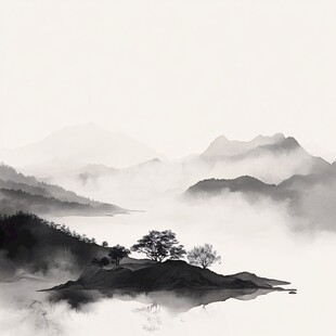 水墨山水意境图