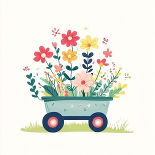 花车盛放的缤纷花卉世界