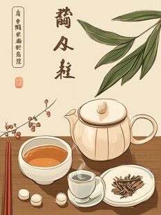古风茶饮与中药材场景