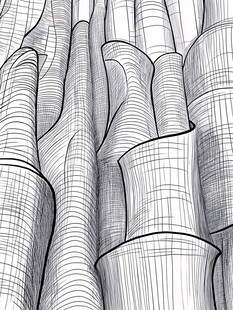 线条勾勒的抽象建筑形态