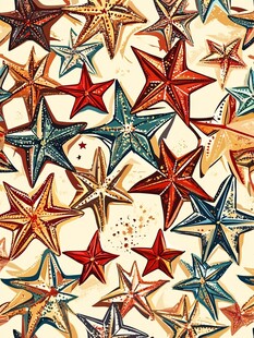 多彩海星图案纹理背景图