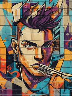 街头涂鸦风的个性人物形象