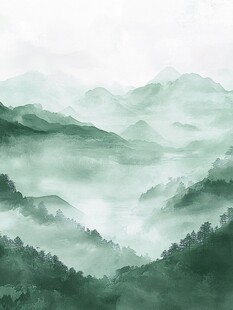 水墨青山间 云雾绕林峦