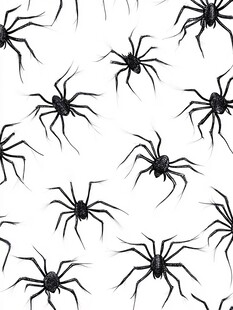 黑色蜘蛛无缝图案背景