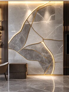 现代轻奢大理石纹理电视墙