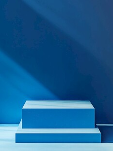 蓝色双层展示台背景图