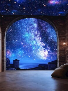 梦幻星空室内拱形窗景