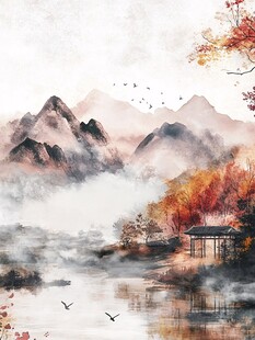 秋韵山水间的静谧小筑