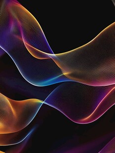 炫彩流动线条抽象背景图