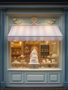 梦幻甜美的蛋糕店橱窗