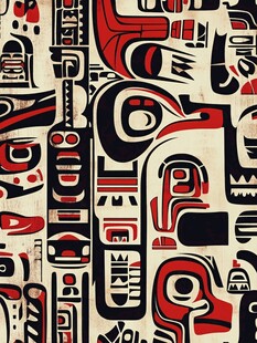 原始部落风格抽象图案艺术