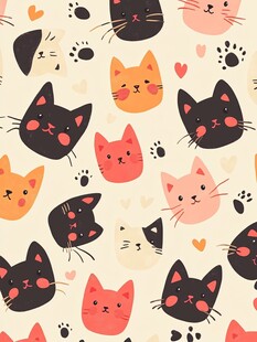 可爱猫咪图案背景