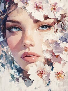 花饰少女的梦幻容颜