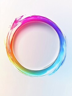 彩色流体圆环艺术效果