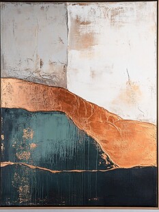 抽象艺术风色彩拼接画作