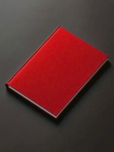 红色精装笔记本特写