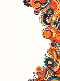 多彩民族风花纹装饰图案