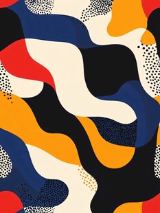 抽象多彩几何波浪图案