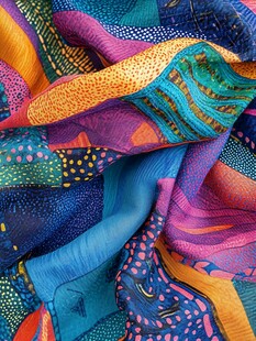 多彩抽象图案的绚丽织物