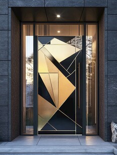 现代几何艺术入户金属门