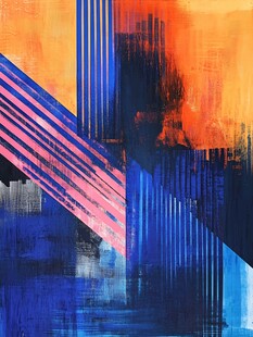 抽象色彩碰撞的艺术画作