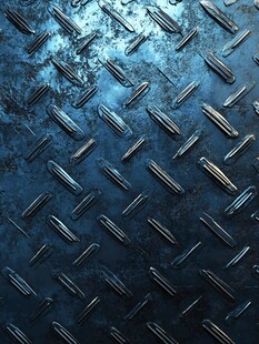 蓝色菱形花纹金属板纹理