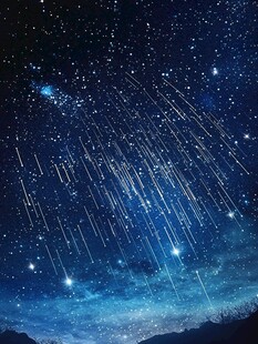 梦幻流星夜空唯美景象