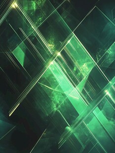 绿色科技感几何线条背景图
