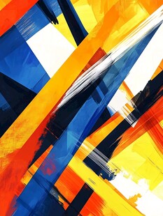 抽象多彩笔触艺术画作