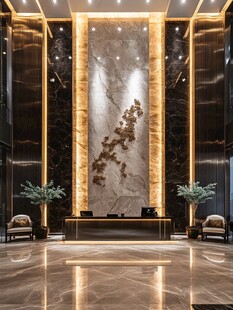 豪华大气的酒店大堂空间