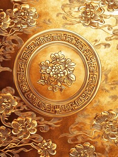 中式金色雕花传统装饰图案