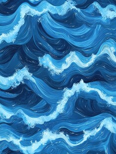 蓝色海浪无缝图案纹理