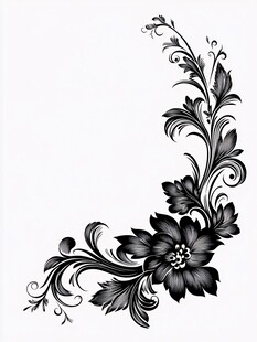 复古花卉装饰角纹图案