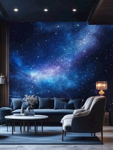 梦幻星空主题客厅背景墙