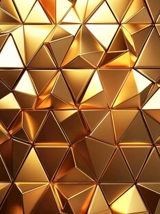 金色立体三角几何纹理背景