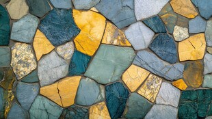 彩色拼接石墙面纹理