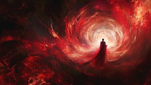 孤身立漩涡 红焰映身影