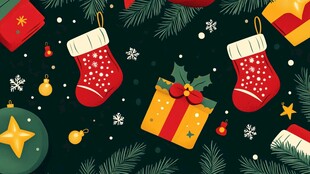 圣诞节日装饰元素插画