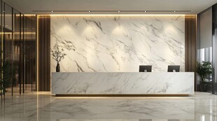 现代大气大理石纹理接待区