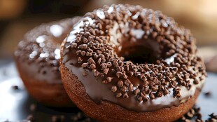 美味巧克力甜甜圈诱人登场