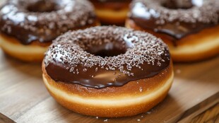 美味巧克力甜甜圈诱人呈现