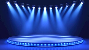 蓝色梦幻舞台灯光秀场景