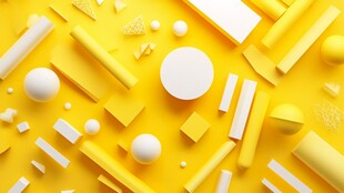 黄色背景几何形状创意组合